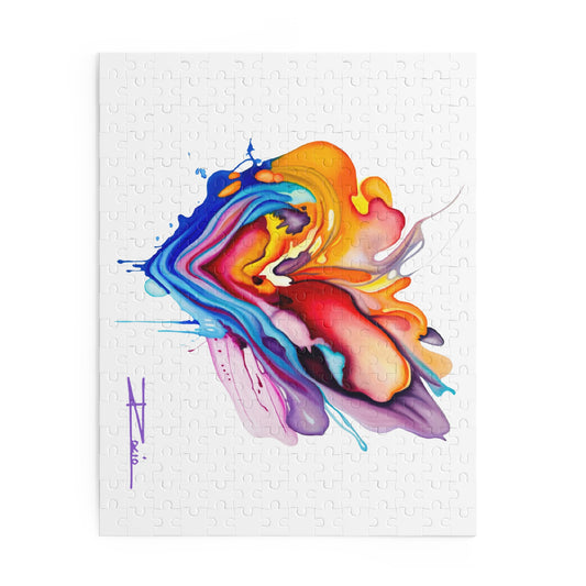 Colorful Heart Art Puzzle — Abstract Rainbow Love Jigsaw (120/252/500 Pieces)