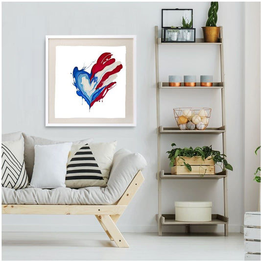 Limited Edition CorazĂłn Boricua Framed Silk Scarf