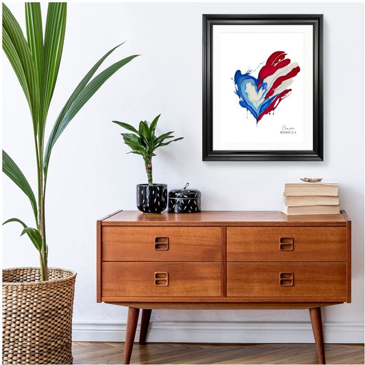 Limited Edition Corazon Boricua Premium Framed Art Print