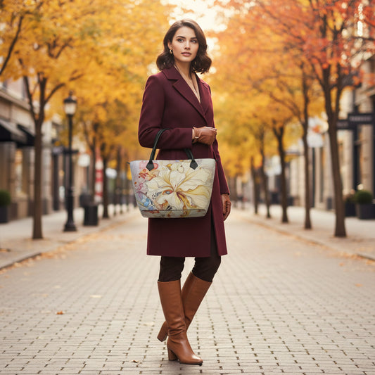 Floral Flow Zip Handbag