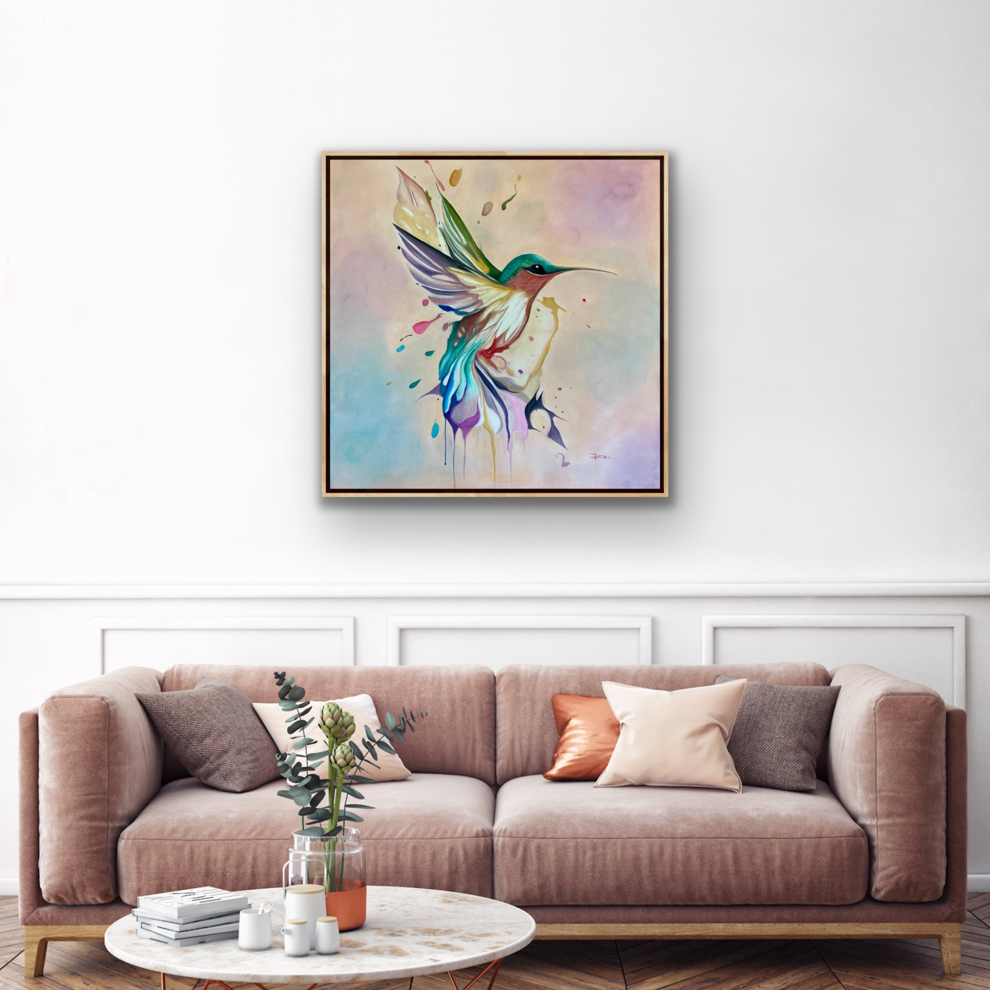 Hummingbird Print Canvas