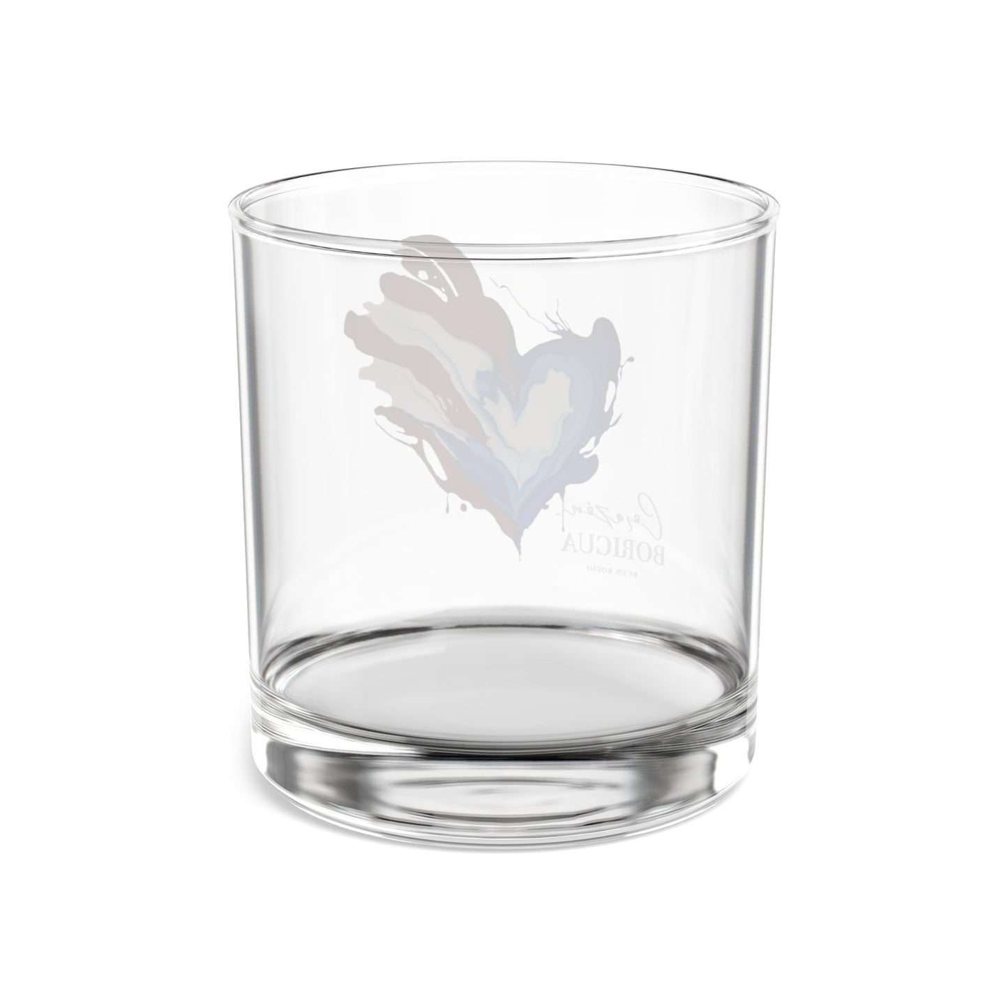 Corazón Boricua  Rocks Glass — 10 oz Whiskey Tumbler