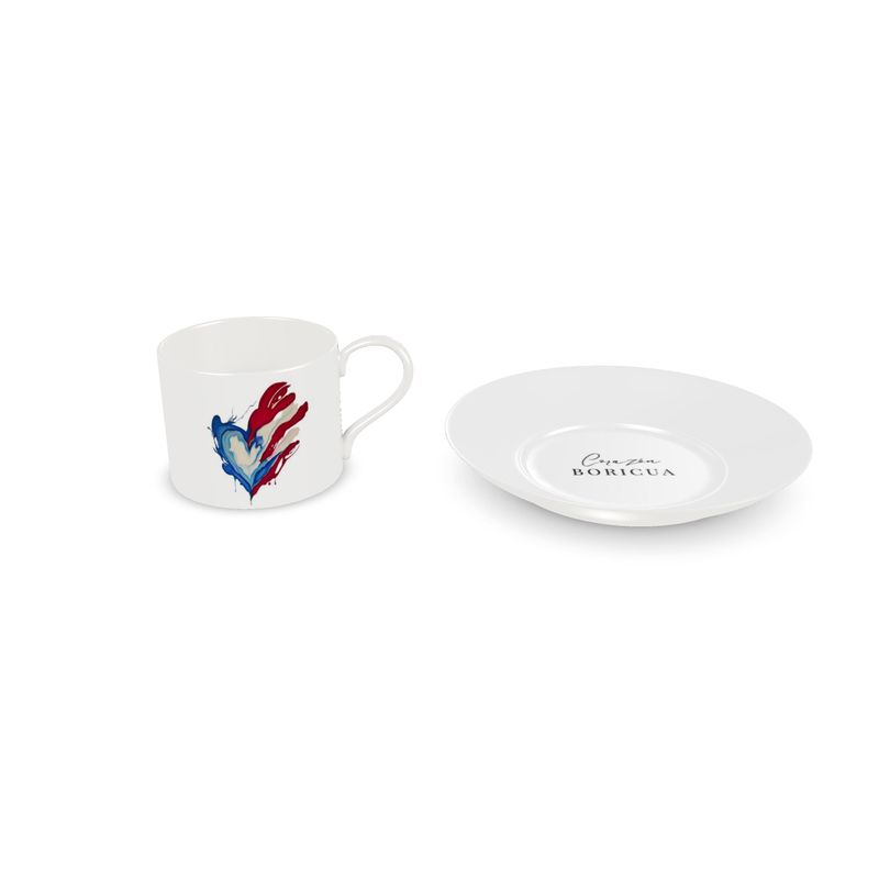 Corazón Boricua Cup and Saucer