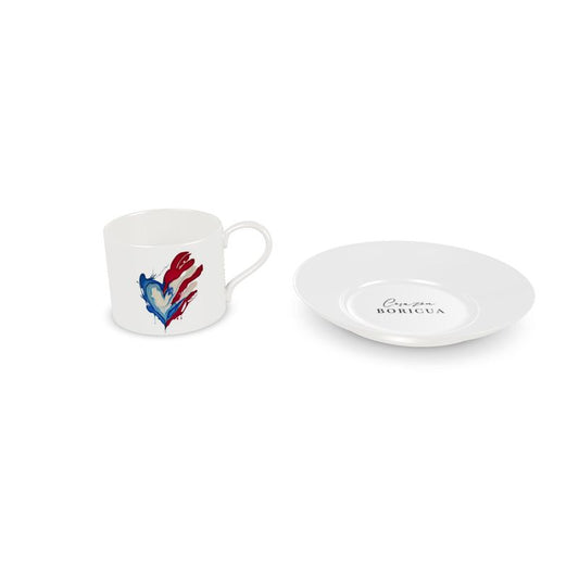 Corazón Boricua Cup and Saucer