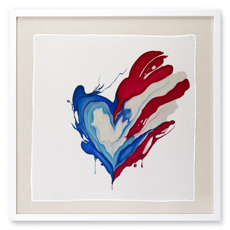 Corazón Boricua Framed Silk Scarf