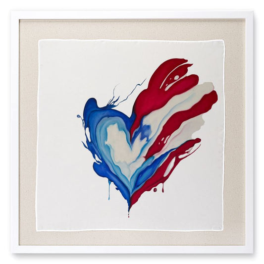 Corazón Boricua Framed Silk Scarf