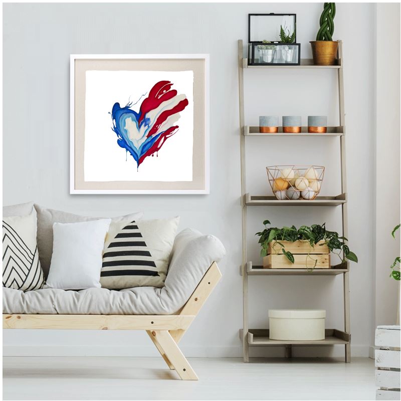 Corazón Boricua Framed Silk Scarf