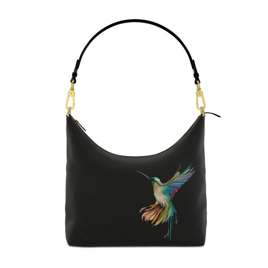 Hummingbird Leather Square Hobo Bag