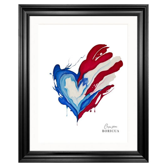 Corazon Boricua Primium Framed Art Print