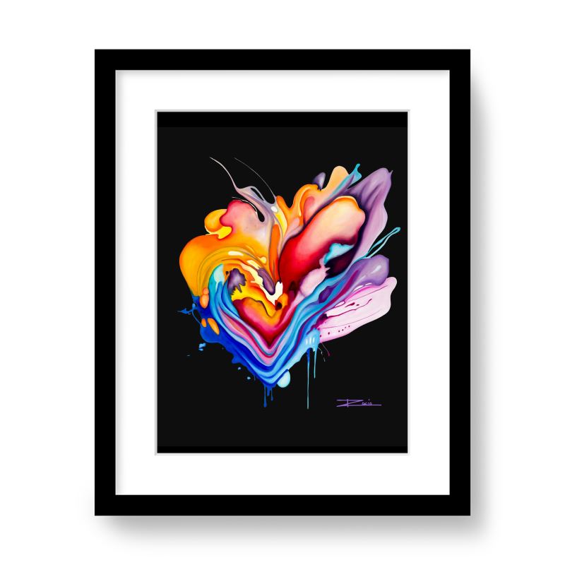 Mucho Corazon - Black Background Classic Framed Art Prints