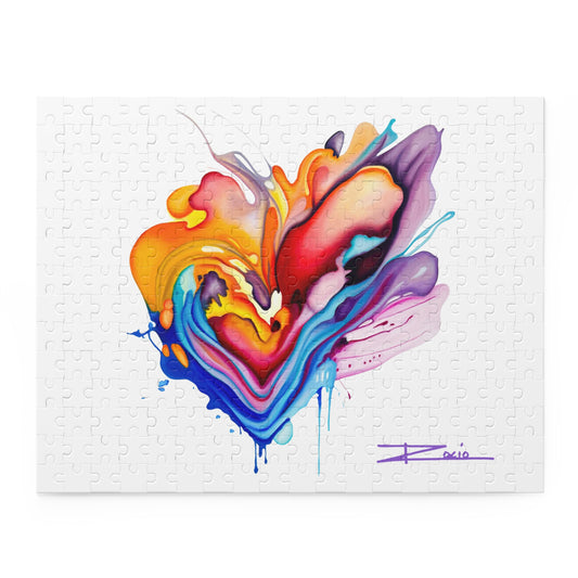 Colorful Heart Art Puzzle — Abstract Rainbow Love Jigsaw (120/252/500 Pieces)