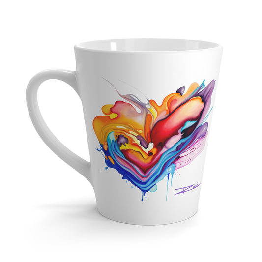 Latte Mug — Colorful Heart Splash Ceramic Coffee Cup