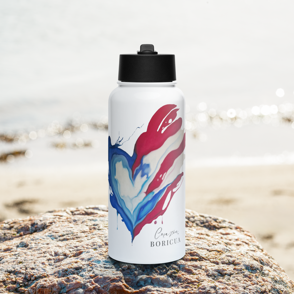 Stainless Steel Water Bottle With A Straw Lid Tee